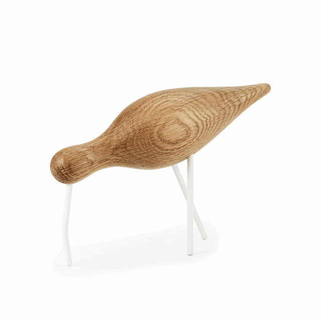 Normann Copenhagen Shorebird Egetræ Hvid Stor - Normann Copenhagen