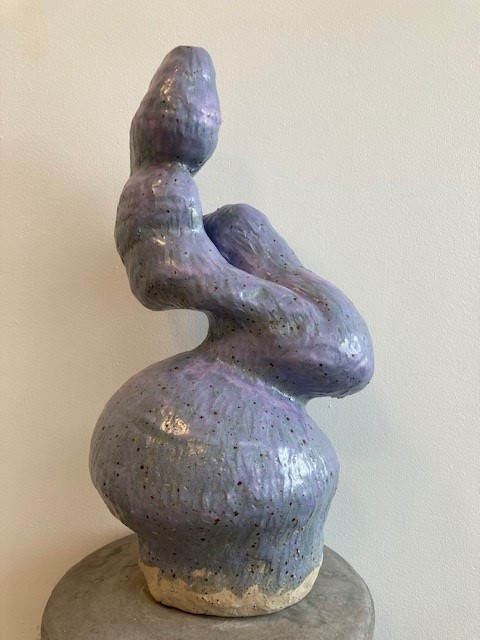 Unika gulvase/skulptur i lavendel glasur - Anna Von Lipa