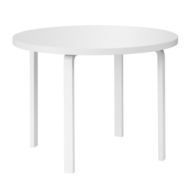 artek Aalto 90A Rundt Bord Hvid Lakeret Birk/Hvid Laminat - artek