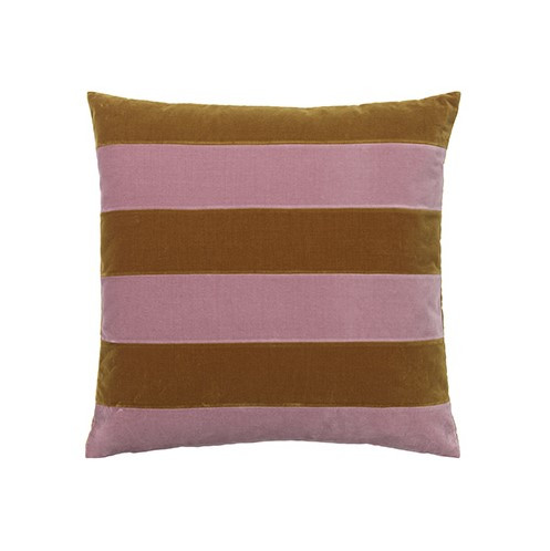 Christina Lundsteen - Stripe 55x55 velour pude, rosa/karamel - Christina Lundsteen