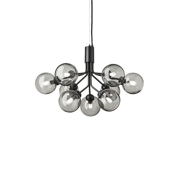 Nuura Apiales 9 Lysekrone Satin Sort /Røget Sort - Foscarini