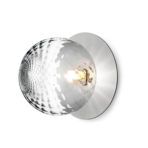 Nuura Liila Væg/Loftslampe Sølv & Klart Glas Stor - Nuura