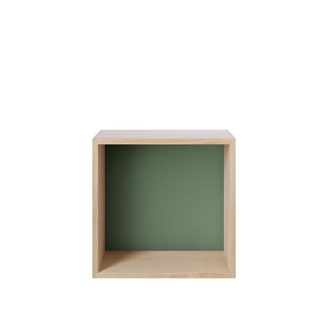 Muuto Stacked Reol System Mellem M. Bagplade Eg/Støvet Grøn - Muuto