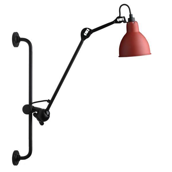 Lampe Gras N210 Væglampe Mat Sort & Mat Rød - Lampe Gras