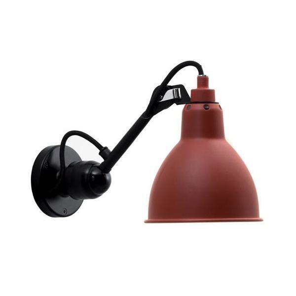 Lampe Gras N304 Væglampe Mat Sort & Mat Rød Hardwired - Lampe Gras