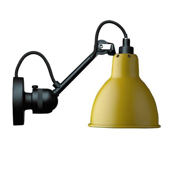 Lampe Gras N304 Væglampe Mat Sort & Mat Gul Hardwired - Lampe Gras