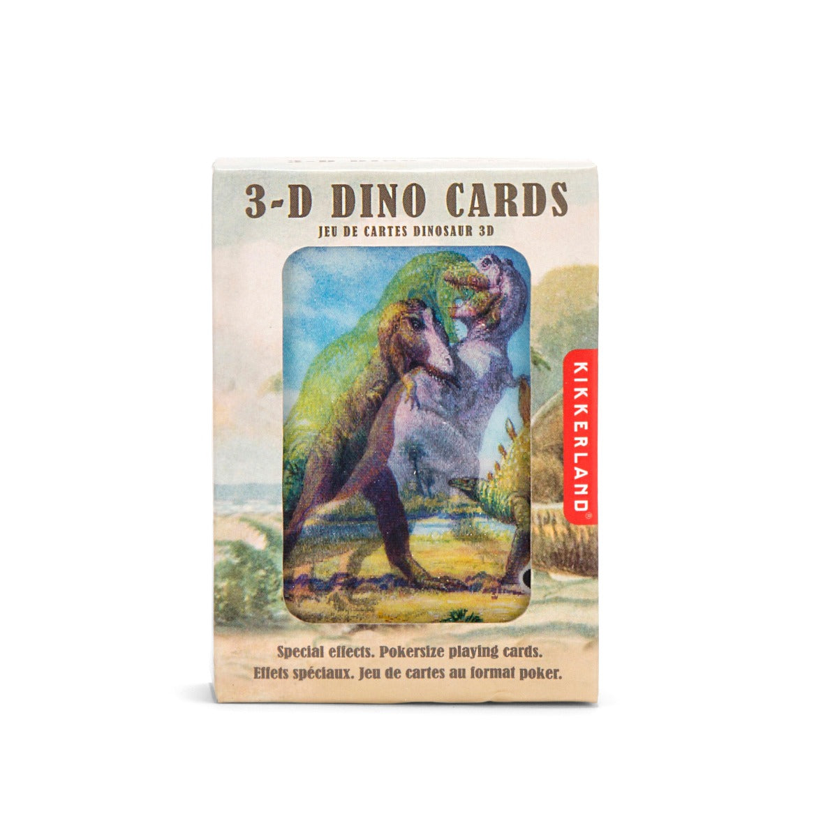 Kikkerland - 3D Dinosaurs spillekort -  - Size (6,5 x 9 x 2 cm) - Kikkerland