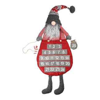 Det Gamle Apotek - Adventskalender Nisse - grå/rød - Kunstindustrien