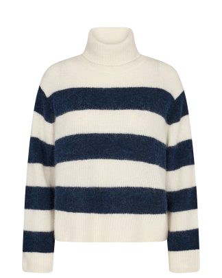 Mos Mosh - Aidy Thora Stripe Rollneck strik  - mønstret - Size (m) - Mos Mosh