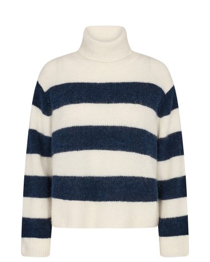 Mos Mosh - Aidy Thora Stripe Rollneck strik  - mønstret - Size (xl) - Mos Mosh