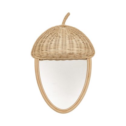 Oyoy Mini - Acorn Rattan vægspejl - 901 Nature - OYOY MINI