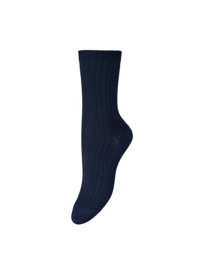 Becksöndergaard - Elva Solid strømper - Dark Blue - Becksöndergaard