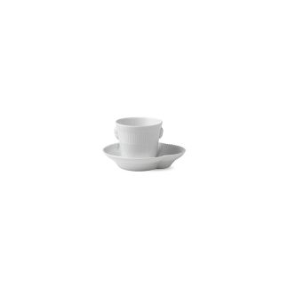 Royal Copenhagen - Hvid Elements espresso kop med underkop - 9 cl - Royal Copenhagen