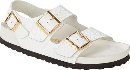 Birkenstock - Milano EXQ NL Reptile  - hvid - Size (37) - Birkenstock