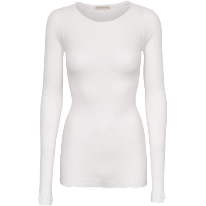 Seamless Basic - Elvira Cotton bluse, Off White  - hvid - Size (one size) - Seamless Basic