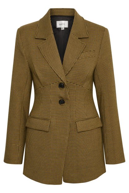 Gestuz - FrayaGZ figursyet blazer  - grøn - Size (36) - GESTUZ