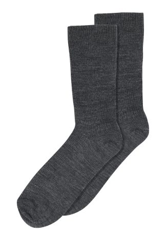 Mpwoman - Fine Wool Rib strømper - Dark Grey Melange - mpWoman