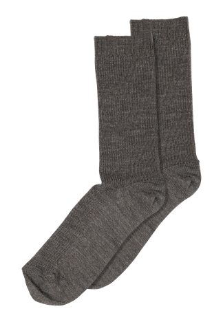 Mpwoman - Fine Wool Rib strømper - Dark Brown - mpWoman