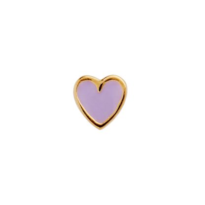 Stine A Jewelry - Petit love heart ørestikker, Purple Sorbet/forgyldt - 3x3 mm. - STINE A Jewelry