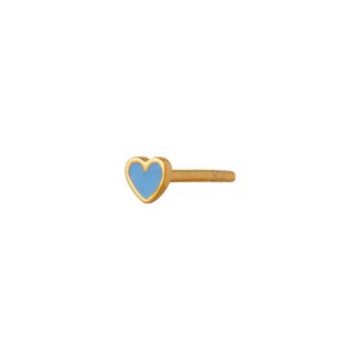 Stine A Jewelry - Petit love heart ørering - forgyldt/light blue - STINE A Jewelry