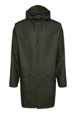 Rains - Long Jacket regnjakke  - grøn - Size (m) - RAINS