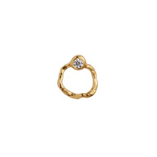 Stine A Jewelry - Petit wavy circle ørering, forgyldt - 8 mm. - STINE A Jewelry