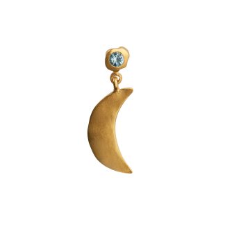 Stine A Jewelry - Big Dot Bella Moon ørering - forgyldt/Blue Lagoon - STINE A Jewelry