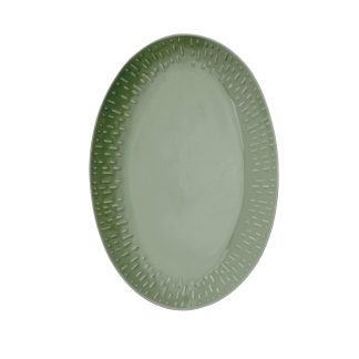 Aida - Confetti Olive oval fad m/relief - 36x25,5 cm. - Aida