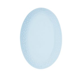 Aida - Confetti Aqua oval fad m/relief - 36x25,5 cm. - Aida