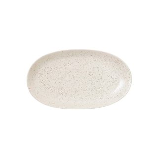 Broste Copenhagen - Nordic Vanilla oval fad, stentøj, creme - 17x30x3 cm - Broste Copenhagen