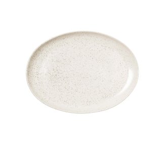 Broste Copenhagen - Nordic Vanilla Oval fad, stentøj, creme - 26,5x35,5x3 cm - Broste Copenhagen