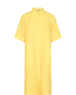 Mos Mosh - Mal Linen Shirt Dress - gul - Size (s) - Mos Mosh