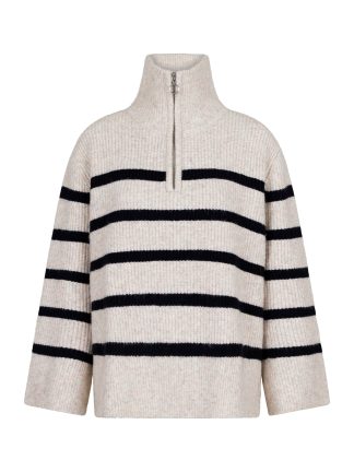 Neo Noir - Nevena Stripe striktrøje  - creme - Size (36) - Neo Noir