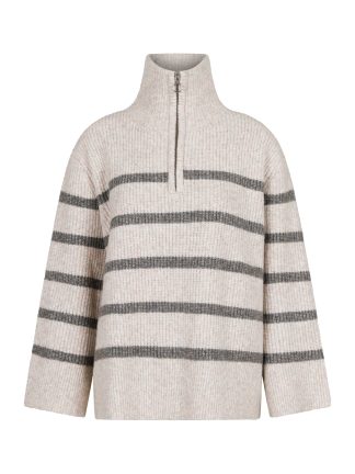 Neo Noir - Nevena Stripe striktrøje  - creme - Size (36) - Neo Noir