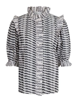 Neo Noir - Chacha Graphic bluse  - mønstret - Size (34) - Baum und Pferdgarten