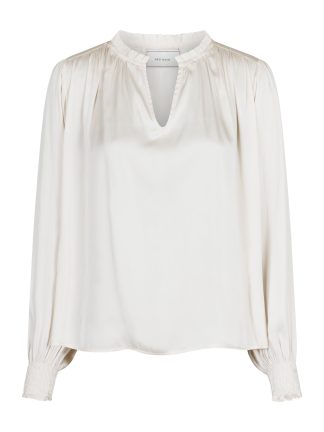 Neo Noir - Lucie Satin bluse  - creme - Size (38) - Neo Noir