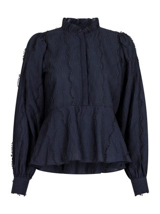 Neo Noir - Benito Wave bluse  - blå - Size (40) - Baum und Pferdgarten