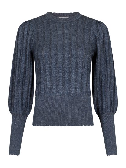 Neo Noir - Dary Glitter Knit bluse  - grå - Size (38) - Neo Noir