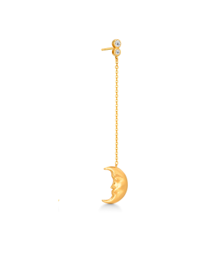 Polar Jewelry - Hanging Moon, venstre - forgyldt - Polar Jewelry