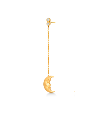 Polar Jewelry - Hanging Moon, højre - forgyldt - Polar Jewelry