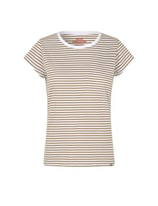 Mads Nørgaard - Organic Jersey Stripe Teasy T - brun - Size (m) - Mads Nørgaard