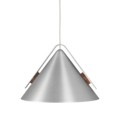 Kristina Dam Studio - Cone Pendant lampe,  L - Brushed Aluminum & Walnut - Kristina Dam Studio