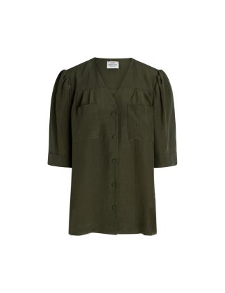 Mads Nørgaard - Crepe Lika bluse  - grøn - Size (36) - Kit Company