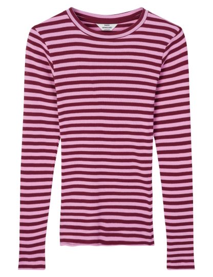 Mads Nørgaard - Cotton Stripe Tuba langærmet t - rød - Size (l) - Mads Nørgaard