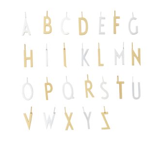 Design Letters - Bogstavsvedhæng, forgyldt - 16 mm. - Design Letters