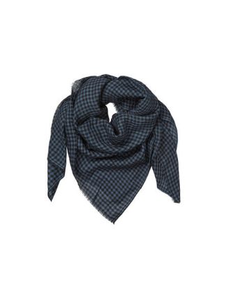 Becksöndergaard - Gingham Big Wool halstørklæde - Classic Navy - Becksöndergaard