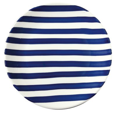 Easy Life - Håndmalet keramik frokosttallerken, Blue Righe - Ø20,5 cm - Easy Life