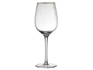 Lyngby Glas - Palermo rødvinsglas, guldkant - 4 stk. - Microplane