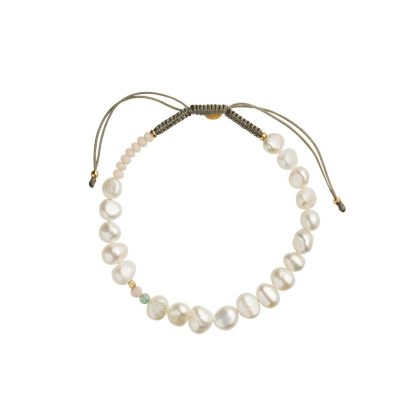 Stine A Jewelry - PlanBørnefonden perlie creme armbånd - forgyldt - STINE A Jewelry