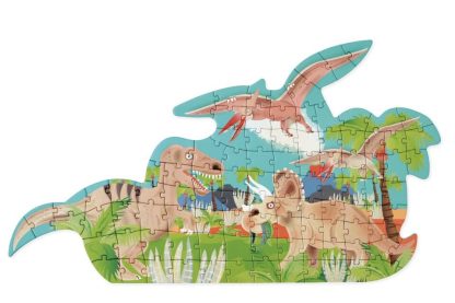 Scratch - Dobbeltsidet Contour puslespil, dino  - mønstret - Size (68*38 cm) - Scratch